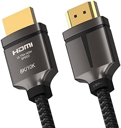 8K כבל HDMI 48 ג'יגה-ביט לשנייה 6.5ft, TESMAX מוסמך Ultra במהירות גבוהה 8K60Hz 4K120Hz, HDCP 2.2 2.3 HDR דינמי