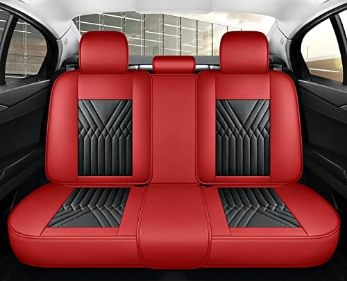 Qusadi 03 כיסוי מלא 5 חתיכות כיסויי מושב מכוניות עור סט מלא התאמה אוניברסלית לרוב המכוניות