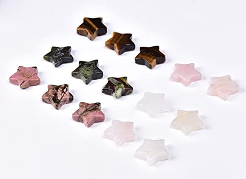 15 יח 'גבישי צ'אקרה מגדירים אבני ריפוי כוכבים אבנים מגוונות ערכת טיפול קריסטל
