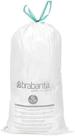Brabantia perfectfit שקיות אשפה באיכות גבוהה של אשפה פלסטיק עבה עם ידיות קלטת עניבה
