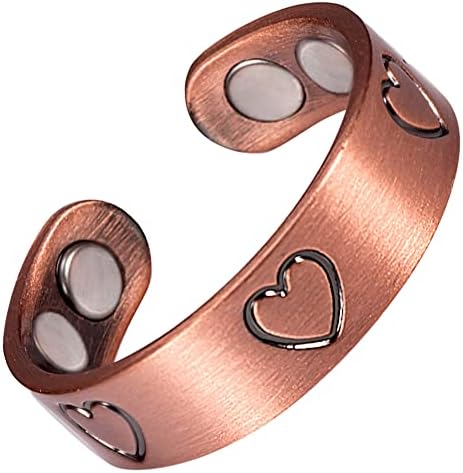 טבעת מגנטית נחושת של Magvivace לנשים לדלקת פרקים ומפרקים, טבעת טיפול מגנטית נחושת טהורה, 3500 מגנט גאוס