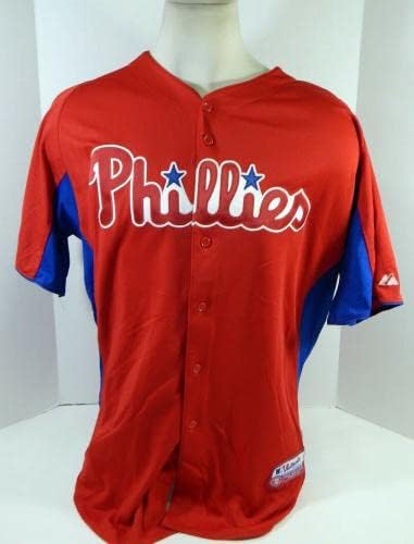 2011-13 פילדלפיה פיליס הובי מילנר 51 משחק נעשה שימוש באדום ג'רזי סנט BP 46 88 - משחק משומש גופיות MLB
