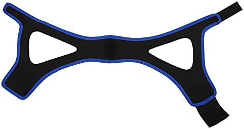 רצועת סנטר אנטי -נושמת נושמת מתכווננת עם חגורת תמיכה בלסת - שחור עם קצה כחול
