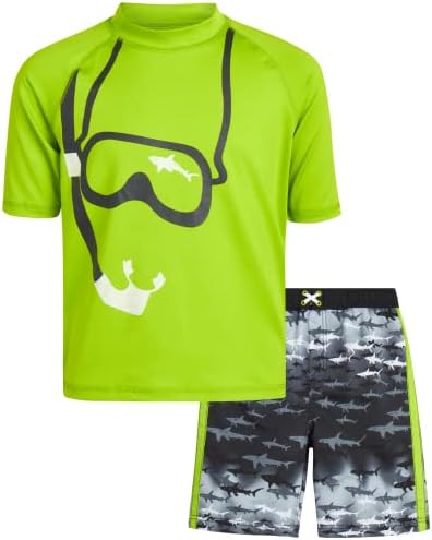 סט מגן פריחה של בנים איקסטרים - 2 חלקים עד 50 + חולצת שחייה יבשה מהירה ובגד ים