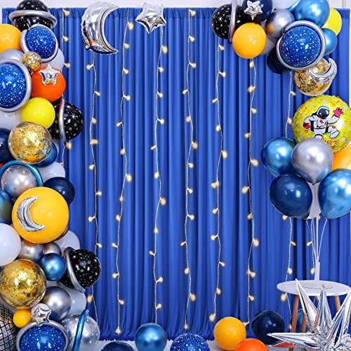 רויאל כחול רקע וילון למסיבות קמטים משלוח כחול תמונה וילונות רקע וילונות בד קישוט לחתונה מסיבת יום הולדת