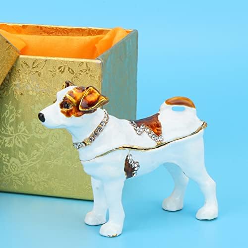 צורת כלב קופסת כלב זרעודיות צורת כלב מבריקה מלאכת מלאכה מתכת מתנה מלאכת קישוט בית