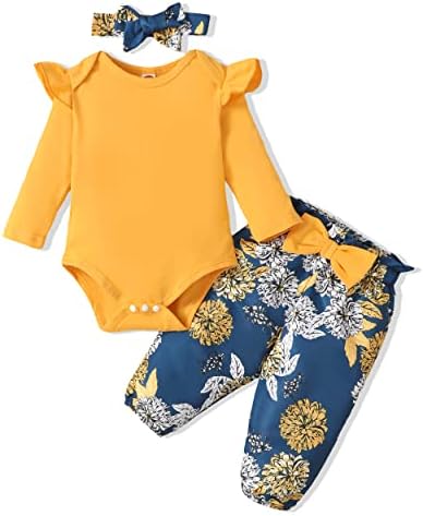 רנוטמי יילוד בגדי תינוקות תינוקות לתינוקות תלבושות פרוע רומפר מכנסיים פרחוניים עליונים ערכות בגדים