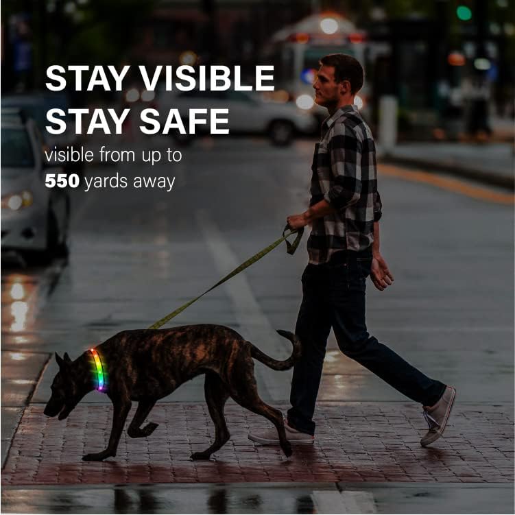Tripolaco אטום מים צווארוני כלבים, צווארון LED רב -צבעוני לכלבים - שמור על חיית המחמד שלך בטוחה ומסוגננת