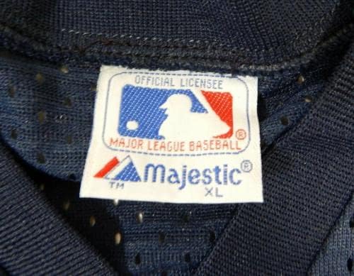 1983-90 מלאכים בקליפורניה משחק ריק הונפק תרגול חבטות כחול ג'רזי XL 714 - משחק משומש גופיות MLB