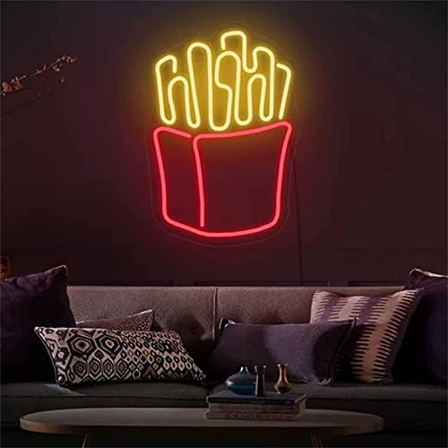 Dvtel צ'יפס צ'יפס שלט ניאון LED דוגמנות אור אור אותיות זוהרות שלט לוח אקרילי ניאון אור דקורטיבי, H 60 סמ מסעדת