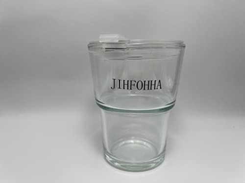כוסות ג'יהפוחא לשימוש כמשקפי שתייה 13oz/400 מל, בקבוק מים עם מכסה אטום נשיאה, ספל קפה זכוכית כוס