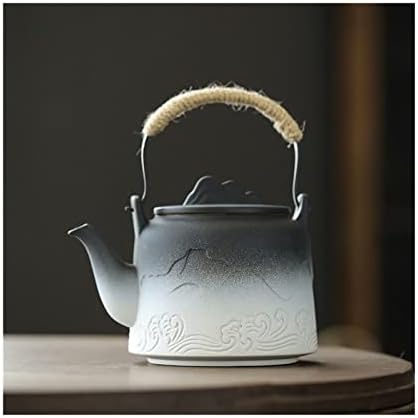 קומקום תה קומקום קרמיקה קומקום קומקום ביתי ערכת תה בעבודת יד ערכת חבל קנבוס נייד סינון סינון קומקום, קומקום תה