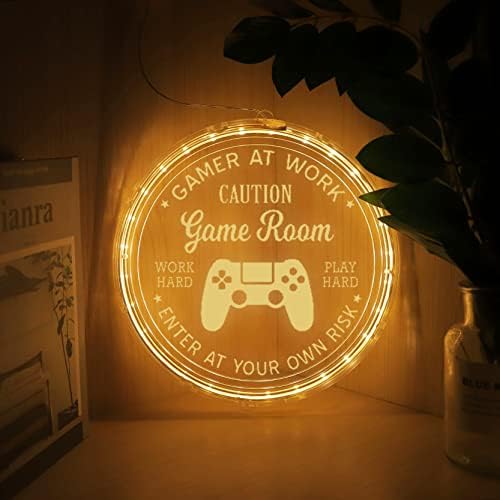 שלט חדר משחקים של Souleather, שלט LED של חדר גיימר, אורות חדר גיימר, תפאורה לחדר המשחקים, שלט אזור המשחקים