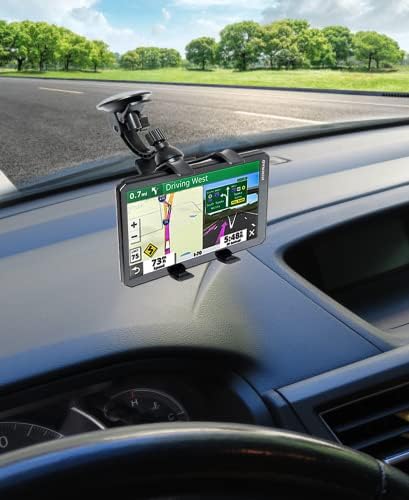 Ramtech CAR אוניברסלי GPS SMAYIELD MOUNT CLIP CLIP, מחזיק כוס יניקה עם סוגר מסתובב 360 מעלות, תואם ל- Truckway