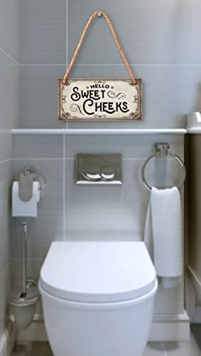 שלט קיר עץ של אמבטיה - שלום לחיים מתוקות - עיצוב קיר בשירותים בשירות