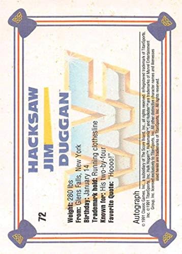 1991 Classic WWF היאבקות 72 Hacksaw Jim Duggan
