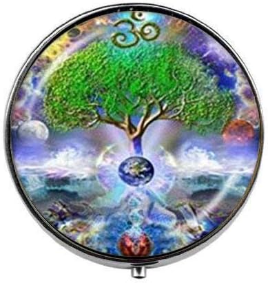 אום עץ של חיים - המנדלה נמסטה אמנות תמונה גלולת תיבת-קסם גלולת תיבת - זכוכית סוכריות תיבה