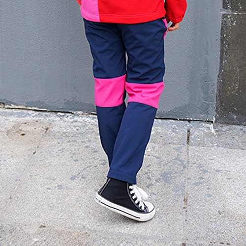 מכנסי טיול בנות נושמות נושמות סקי מכנסיים בנים אטומים לרוח עם בגדי פעוטות חיצוניים פליס