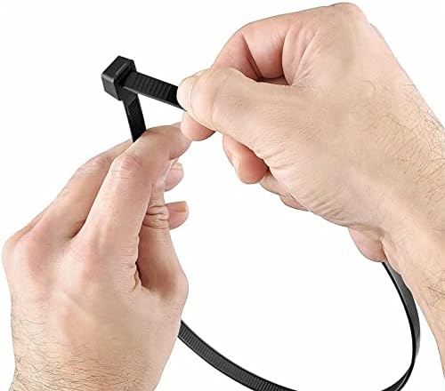 קשרי רוכסן ארוכים כבדים 16 אינץ 'קשרי כבלים גדולים שחורים לשימוש חיצוני קשרי ניילון 60 יח' עטוף עניבה תעשייתית