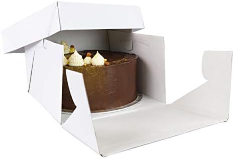 כרטיס עוגה עגול לבן וקופסת עוגה, 14 אינץ', סטנדרטי