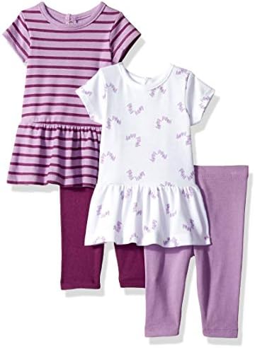 האנס אולטימטיבי תינוקות בנות Flexy Set-2 שמלות שרוול קצר עם 2 חותלות