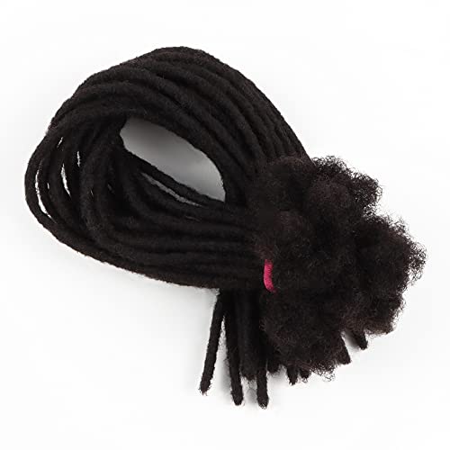 שיער טבעי ראסטות הארכת בעבודת יד, טבעי שחור, 0.6 סנטימטר עובי,10 לוק לכל חבילה