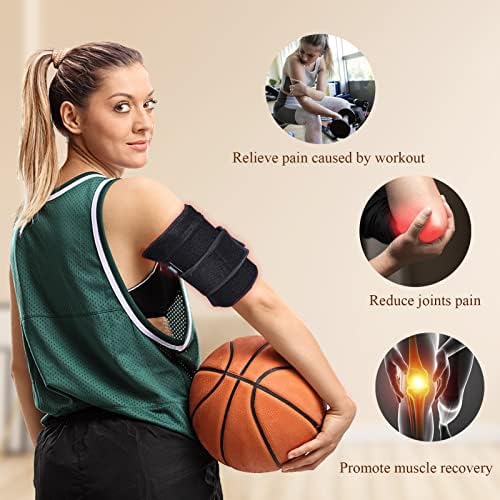 Pploong 2 pcs אדום אינפרא אדום טיפול באור חגורה לזרוע כאבי גוף הקלה בגוף ניילון זרוע לביש עם טיימר 660nm ו- 850nm