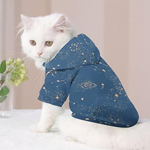 חלל Galaxy Constellation חלק חלקה חלקה של חולצה מקשה אחת תלבושת כלבים אופנתית עם אביזרי חיית מחמד כובע
