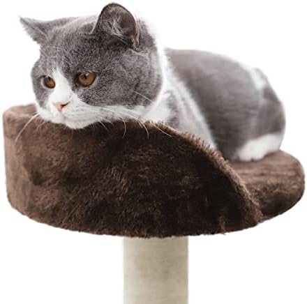 חתול עץ סיסל-מכוסה גרוד וכרית, חתול פעילות מרכז לגורים.הקן העליון מתאים לחתולים להתאמן ולנוח.חום אפור