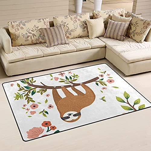 עצלן חמוד עץ תלוי שטיחים שטיחים שטיחים של שטיחי פליימט שטיחים לילדים לילדים משחק חדר שינה סלון 31x20 אינץ ',