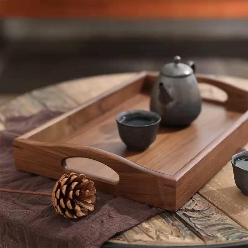 אגוז מזרן מעץ מעץ מלבני סט מגש מגש בסגנון יפני כוס תה בית מגש תה משטחי עץ
