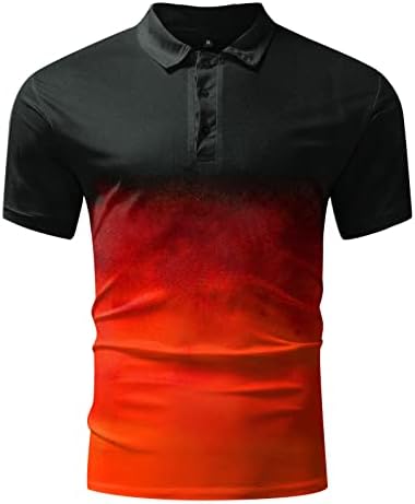 חולצות פולו של HDDK Mens חולצות גולף שיפוע שרוול קצר שרוול הקצרים נלי צווארון ספורט טניס טניס חולצה מזדמנת