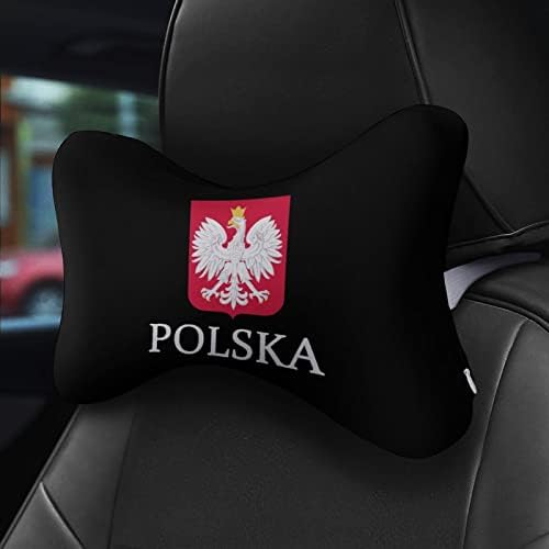 פולסקה פולסקה פטריוטית דגל מכונית כריות צוואר זיכרון קצף רך כרית כרית ראש מנוחה לנהיגה בכיסא