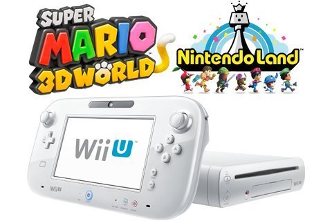 Wii U Deluxe Set 32GB מהדורה מוגבלת לבנה עם סופר מריו 3D World ו- Nintendo Land