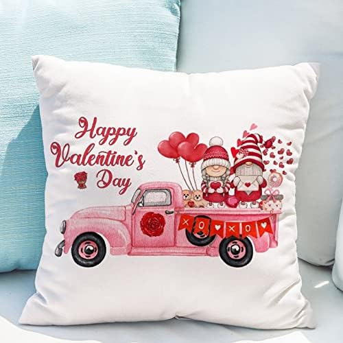 כרית כרית ולנטיון מכוננת מכסה את יום האהבה הזוג כריות ספה כריות לב בלון גנומי ורוד כרית משאית אדומה.