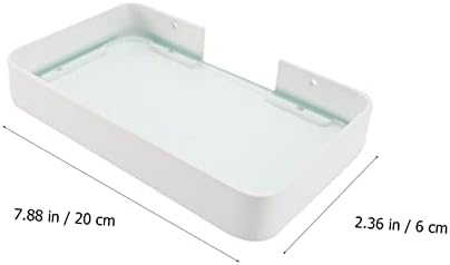 מדף הזכוכית של זרודקו מזכוכית מדף פינת מדף מדף קיר סוגריים פינתיים לבנים ללא קידוח מקלחת קאדי סל סלסלים