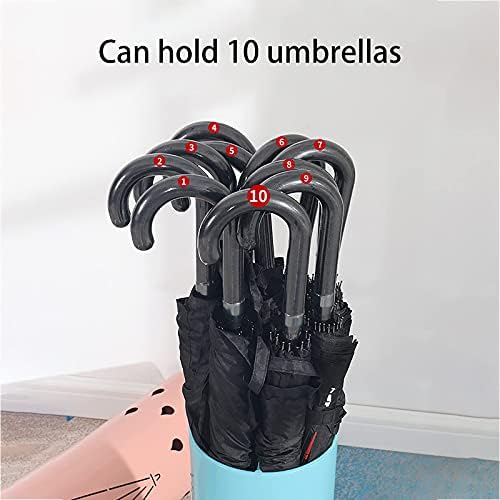 מטריית מתכת זסוס מתכת מטרייה עיצוב חלול מתלה מחזיק אחסון עם 3 וו למשרד כניסה/לבן