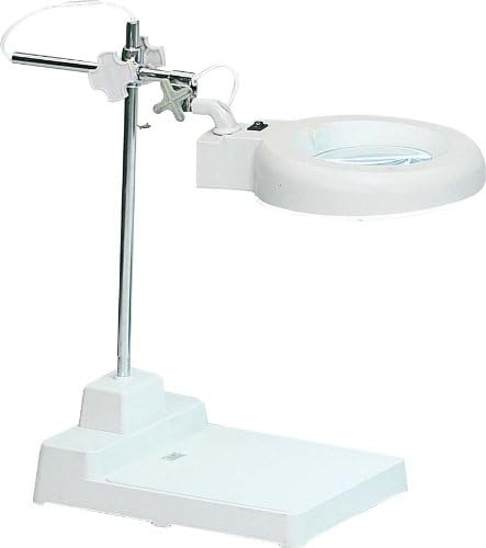הבהירו מנורת זכוכית מגדלת לבנה שולחן עבודה פי 3 עם אור פלואורסצנטי