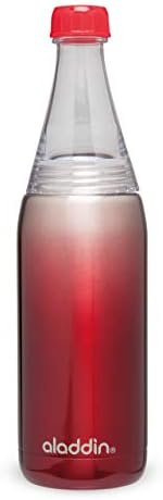 אלאדין פרסקו טוויסט וני חלד נירוסטה בקבוק מים מבודד, אדום, 0.6 ליטר