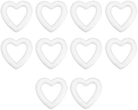טבעת לב עמוספון 48 יחידות קצף לבן זר לב טבעות קצף טבעות קצף 6 סמ צורות חישוק עובש בצורת לב למלאכות לבבות