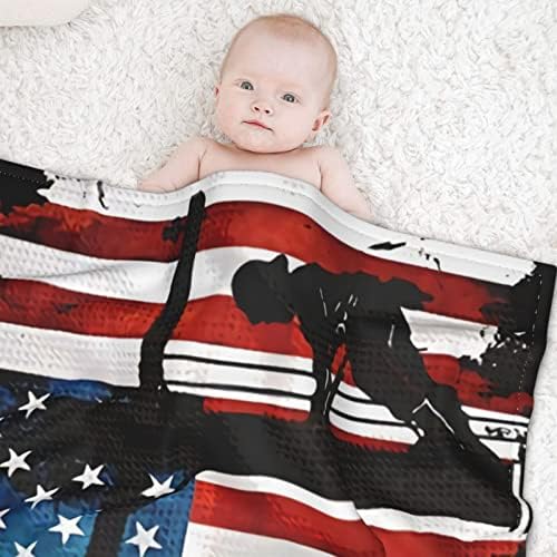 LINEMAN FLAG AMERICAN כבל חשמלי LINEMAN שמיכה לתינוקות סופר רכות מקבלות שמיכות זריקת יילוד שמיכה