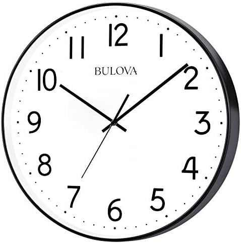 שעון קיר משרד בולובה, 16 , שחור ולבן