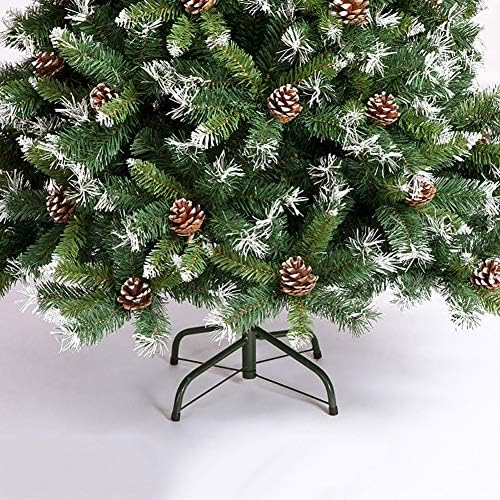 6ft עץ חג המולד מלאכותי שלג/נוהר טיפים לענף צירים נוהרים קישוטים לאורנים קישוט לא מורה עץ חג המולד עם מעמד