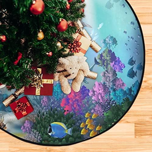 מחצלת עץ חג המולד של שיגואה מחצלת עץ חג המולד מתחת למים של מחצלת עץ עגולה של דולפינים לעיצוב חג