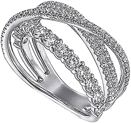 יסטו אופנה טבעות לנשים קווי טבעת עם יהלומים לנשים תכשיטים פופולרי אבזרים