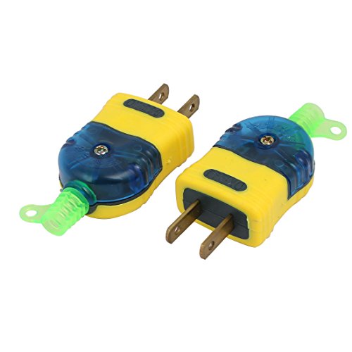 AEXIT 2 PCS חלוקה כחולה דיור צהוב חשמלי 2 מתאם כוח PIN 250V 16A 400W US AU Plug