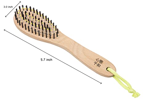 Meggie Magic טיפול אישי במבמבו מברשת שיער ומברשת יד דו-צדדית ומברשת ציפורניים. מברשת שיער מעץ