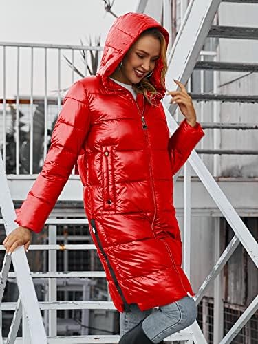 מעילי אדווול לנשים - פרט טלאי רוכסן כיס משופע מעיל חורף נפיח עם ברדס