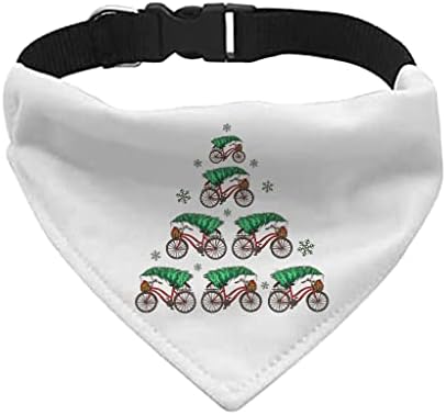 אופניים עץ חג המולד מחמד בנדנה צווארון - צווארון צעיף יצירתי - כלב גרפי בנדנה - XL