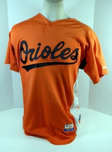 2007-08 Baltimore Orioles Mejia 64 משחק השתמש ב- Orange Jersey BP ST 015 - משחק משומש גופיות MLB